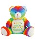 Preview: Stofftier Bär Regenbogen bestickt mit Namen